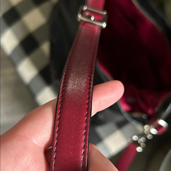 Coach Park Quilted Burgundy and Black Shoulder Bag - Picture 12 of 15